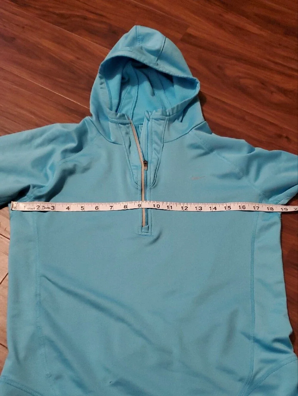 Nike Dri-Fit Sky Blue Quarter-Zip Hooded Pullover